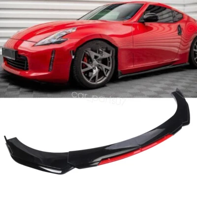 Front Bumper Lip Splitter Spoiler Body Kit Glossy Black For Nissan 370Z 350Z - Image 1 of 4