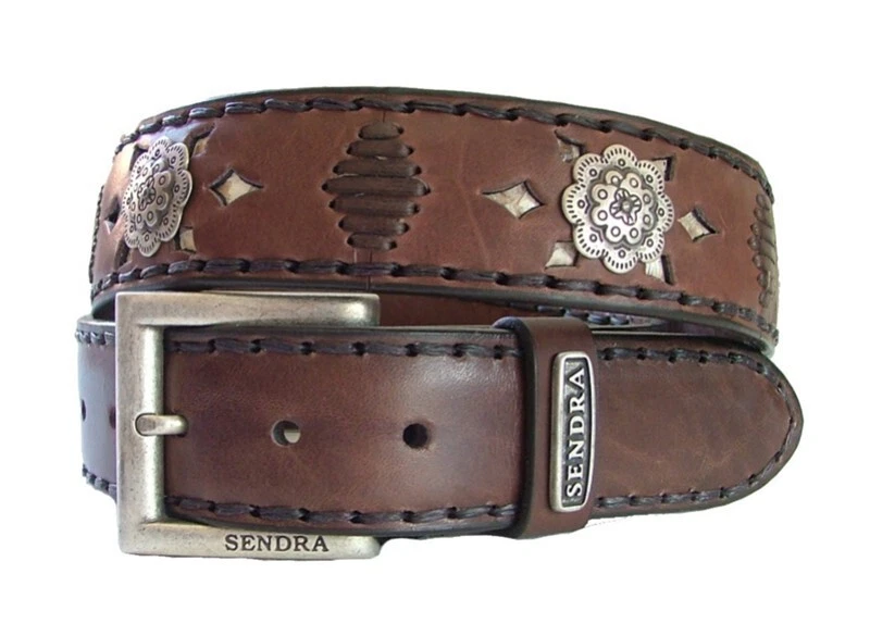 NEU SENDRA BOOTS Herrengürtel Python Leder Gürtel Braun