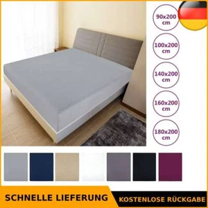 Spannbettlaken Jersey Baumwolle Spannbetttuch Bettlaken mehrere Auswahl vidaXL - Bild 1 von 49
