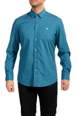 Burberry Men's "Cambridge 2" Teal Blue Long Sleeve Shirt US 2XL IT 56 - Image 1 of 4