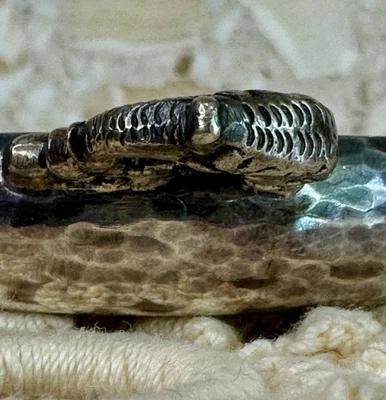 Plata Fina Silver Hammered 2 Oz 59 Gram Bowl Cup Dolphin Fish Handle Dragon Dish - Image 1 of 4