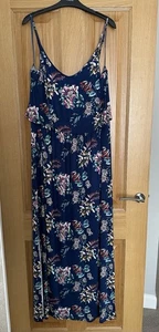 Women’s Oasis Blue Floral Maxi Dress L New - Picture 1 of 1