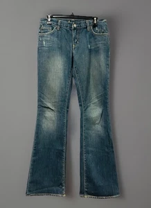 Y2k BEBE Sophie Damen Jeans BootCut Flared Denim Wash Größe 29 8 Farbe Trashed - Bild 1 von 6