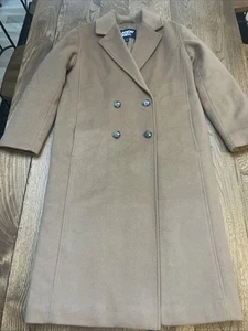Lands' End Women's Wool/Cashmere Blend Trench Coat in Light Brown, Size 4 - Picture 1 of 10