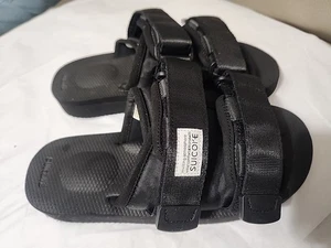 SUICOKE Moto-Cab Sandals Kids 4 Womens 6 Black OG-056VS Slides Comfort Unisex HH - Picture 1 of 8