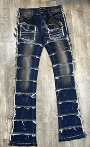 Valabasas Herren Stacked Button Fly Distressed Jeans Größe 34 Neu mit Etikett - Bild 1 von 21
