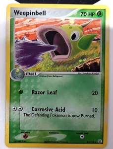 POKEMON WEEPINBELL 51/112 FIRE RED & LEAFGREEN RARE HOLO PACKET TO SLEEVE MINT - Foto 1 di 2