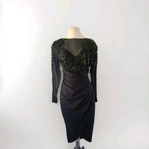 Vintage Casadei schwarzes Kleid mit Perlen Größe 4 - Bild 1 von 10