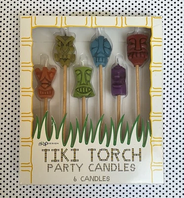 Tiki Torch Birthday Candles Nuopinc Party Unused Tiki bar Exotica Party - Image 1 of 4