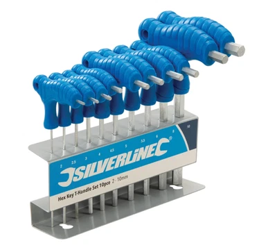 Silverline 323710 Hex Key T-Handle Set 10pce 2-10mm - Image 1 of 4