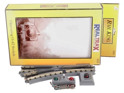 MTH 40-1044 O42 RealTrax Nickel Silver Left Hand Remote Switch Turnout - Image 1 of 4