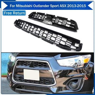 Front Upper&Lower Grille Grill For Mitsubishi Outlander Sport ASX RVR 2013-2015 Foto 1 de 4