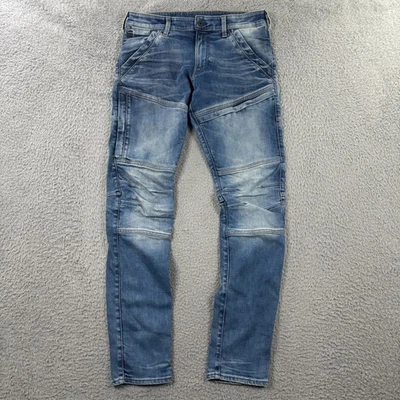 G-Star RAW Rackam 3D Skinny Jeans Mens 31x32 Blue Stretch Twisted Denim Moto - Image 1 of 4