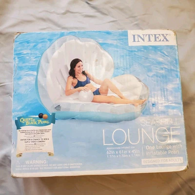 Intex Seashell Clamshell w/Pearl Ball Pool Summer Float Lounge 61" x 61"  x 45" - Image 1 of 4