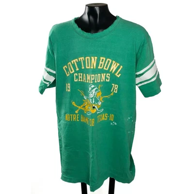 Camiseta De Colección Años 70 Notre Dame Lucha Irlandesa Timbre Algodón Cuenco Talla XL Retro Campeón Foto 1 de 4