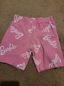Girls Size 6 Barbie Pink Shorts, Barbie Printed On Shorts. Good Condition. - Picture 1 of 2