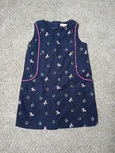 Lilly Pulitzer Sz 6 girls blue pink horse Horseshoe corduroy dress Casual Party - Picture 1 of 13