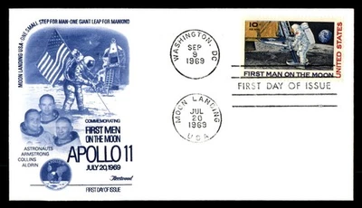 Mayfairstamps US FDC 1969 First Man on Moon Apollo 11 Astronauts First Day Cover - Image 1 of 2