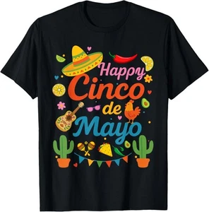 Happy Cinco de Mayo Fiesta Mexican Party Men Women Kids T-Shirt Hoodie - Picture 1 of 18