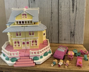 1995 Polly Pocket Clubhouse Pop-Up Party Spielhaus Set Bluebird Vintage 3 Puppen - Bild 1 von 10