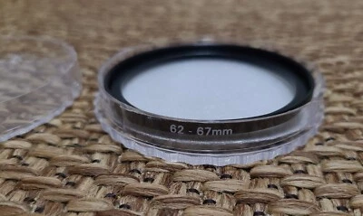 Lens Filter Adapter Ring 62-67mm Step-Up DSLR Nikon Canon Universal With Case  - Image 1 of 4