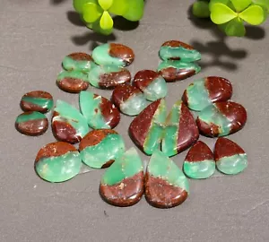 Lotto 11 paia cabochon pietre preziose crisoprasio naturale 212 cts 14x30-9x13 mm #12373 - Foto 1 di 9