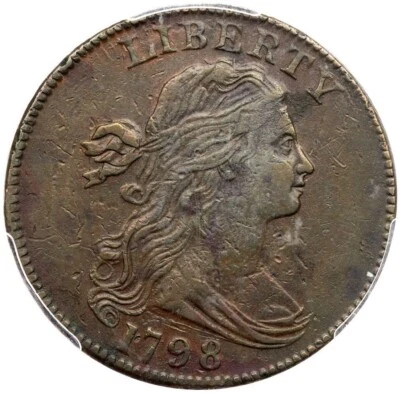 1798 S-159 R-3 PCGS VF 30 Sm 8 Draped Bust Large Cent Coin 1c - Image 1 of 3