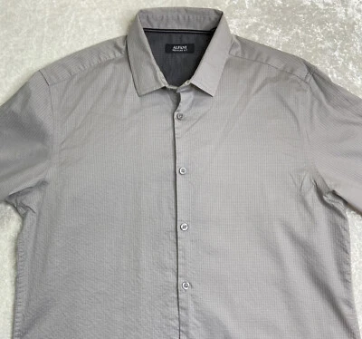 Alfani Long Sleeved Collared Button Down Dress Shirt Gray Mens Size Medium - Image 1 of 4