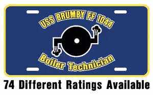 USS BRUMBY DE 1044 FF 1044 Rating License Plate U S Navy USN Military PO4 - Bild 1 von 5