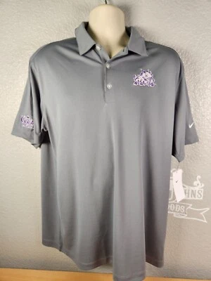 TCU Horned Frog Logo NIKE GOLF DRI-FIT Polo Shirt Gray NWT Coors Light XXL - 2XL - Image 1 of 4