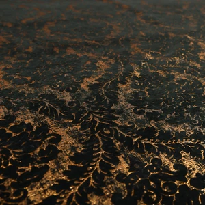 Traditional Exotic Damask Pattern Upholstery Curtain Fabric Black Gold Colour - Picture 1 of 5