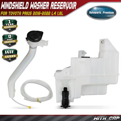 Depósito de lavadora de parabrisas con tanque y tapa y entrada para Toyota Prius 2016-2022 Foto 1 de 4