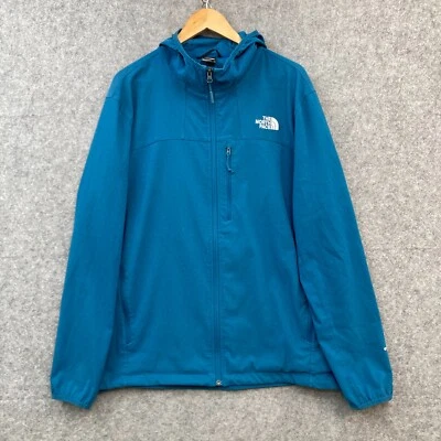 The North Face Jacket Mens XL Blue Zip Pockets Windwall Lightweight Hooded 45004 - Image 1 of 4