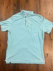 Johnnie-O Polo Shirt Uomo M The Local Polo Blu Lavata Surf Golf $98 Prezzo consigliato - Foto 1 di 4