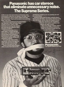 1981 REGGIE JACKSON PANASONIC Original Vintage Print Ad New York Yankees Stereo - Picture 1 of 1