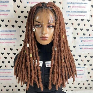 Faux Locs Wigs 13x4 Lace Frontal Distressed Dreadlocks Braided Lace Front Wig - Picture 1 of 10