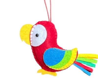 Adorno de fieltro de loro - Tucán playa pájaro tropical Brasil Hawaii decoración de cumpleaños Foto 1 de 4