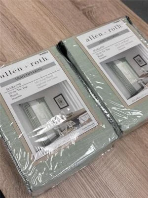 ^ Lote de 2 allen + roth 95" luz verde mar filtrado lazo superior panel único Foto 1 de 3