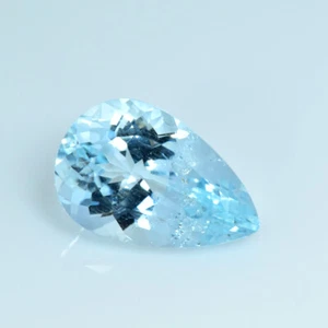 Pera 3,68 ct_acquamarina blu naturale premium_pietra preziosa purezza "VVS" - Foto 1 di 1