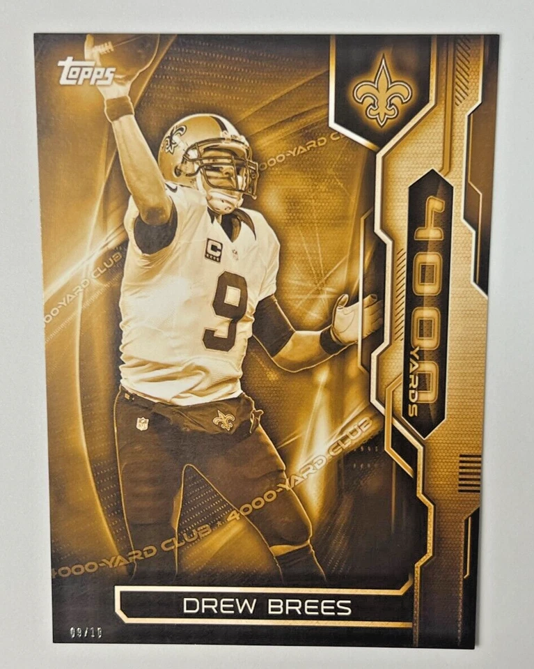 2015 Topps 4000 Club DREW BREES Jumbo 5x7 Gold 09/10 SSP #4KYC-DB Saints - Image 1 of 2