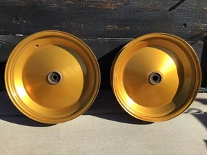 TWO VW Volkswagen Sandrail Aluminum Spindle Mount Wheel, 15” x 4” w/ Center Caps - Picture 1 of 5