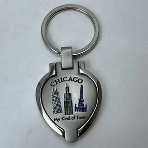 Chicago Portachiavi Medaglione My Kind of Town Telaio Cuore Metallo - Foto 1 di 7