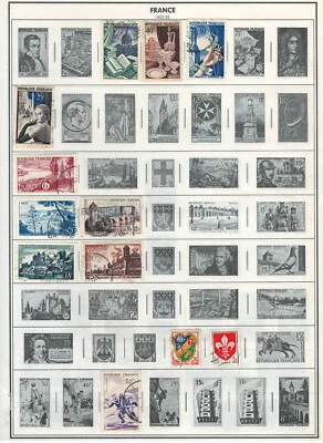 FRANCE 1952-1961 Very Fine Used Stamps Hinged on list : 2 Sides - Image 1 of 4
