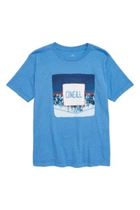 O'Neill Big Boys L Short Sleeve Tee T-Shirt Blue Freak Zone Palm Tree Hawaii NWT - Picture 1 of 1