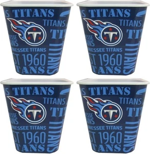 Set of 4 Tennessee Titans 3 Liter Reusable Plastic Snack Bucket! - Picture 1 of 1