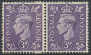George VI  SG490 3d Pale Violet Coil Join Horiz Pair M/M (C98) 733 - Picture 1 of 2