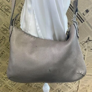 FENDI Selleria Shoulder Bag Leather Gray Authentic Women's FR322 Used - Picture 1 of 17