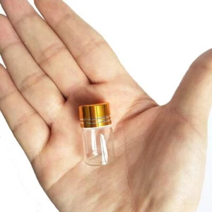 10 Stück 16 x 26 mm kleine kleine klare Miniflaschen Glasfläschchen 2,0 ml 1/2 Dram mit Kappen - Bild 1 von 3
