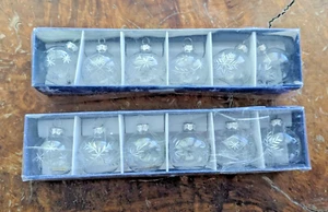 Etched Clear Round Glass Ornamet Placecard Holders Set Of 12 - Picture 1 of 9