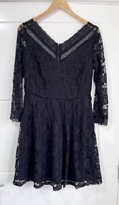 Size 14 Mela Loves London black lace long sleeved dress